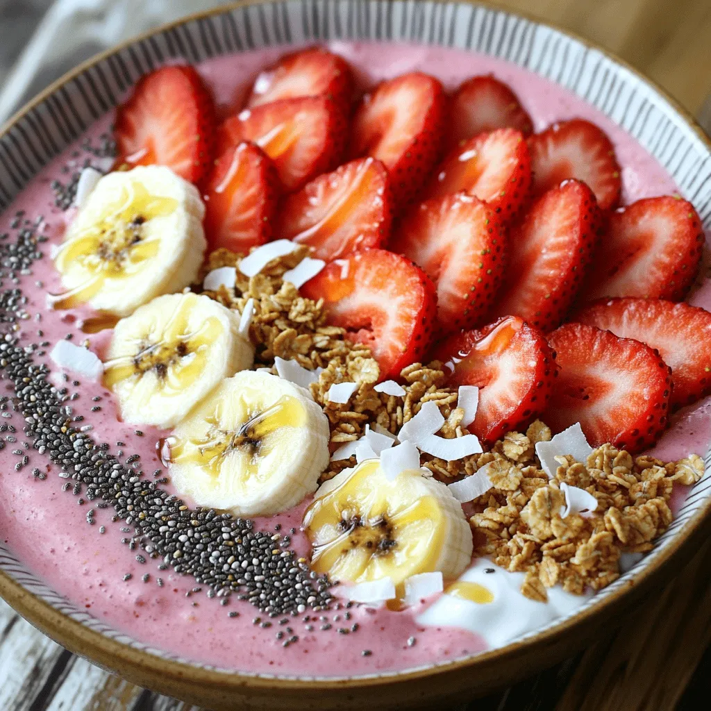 Strawberry Banana Smoothie Bowl Einfach und Lecker