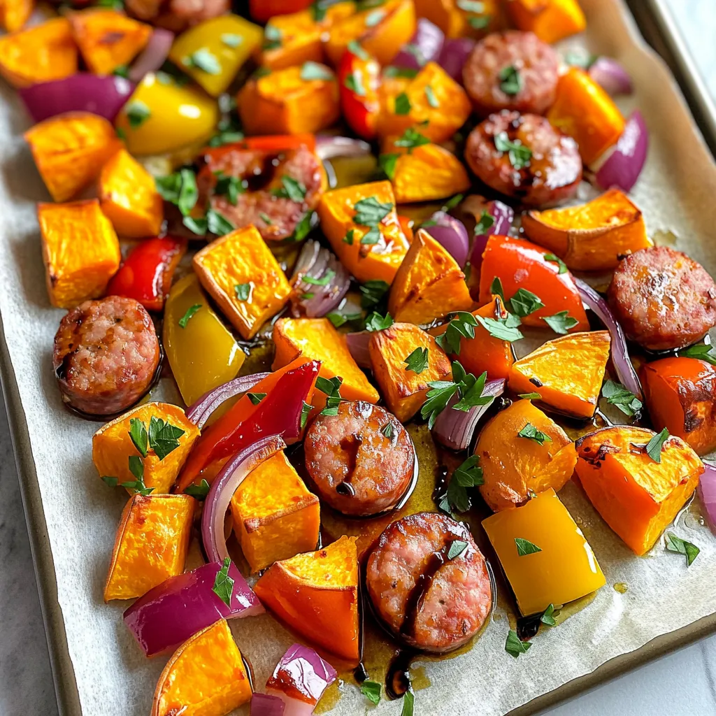 Sheet-Pan Balsamic Sausage &#038; Sweet Potatoes Genuss
