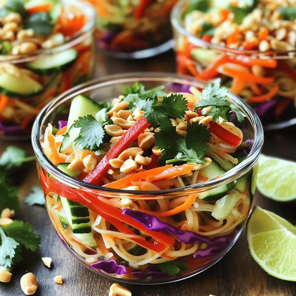 Würziger Thai Nudel Salat Frisch und Einfach Zubereiten