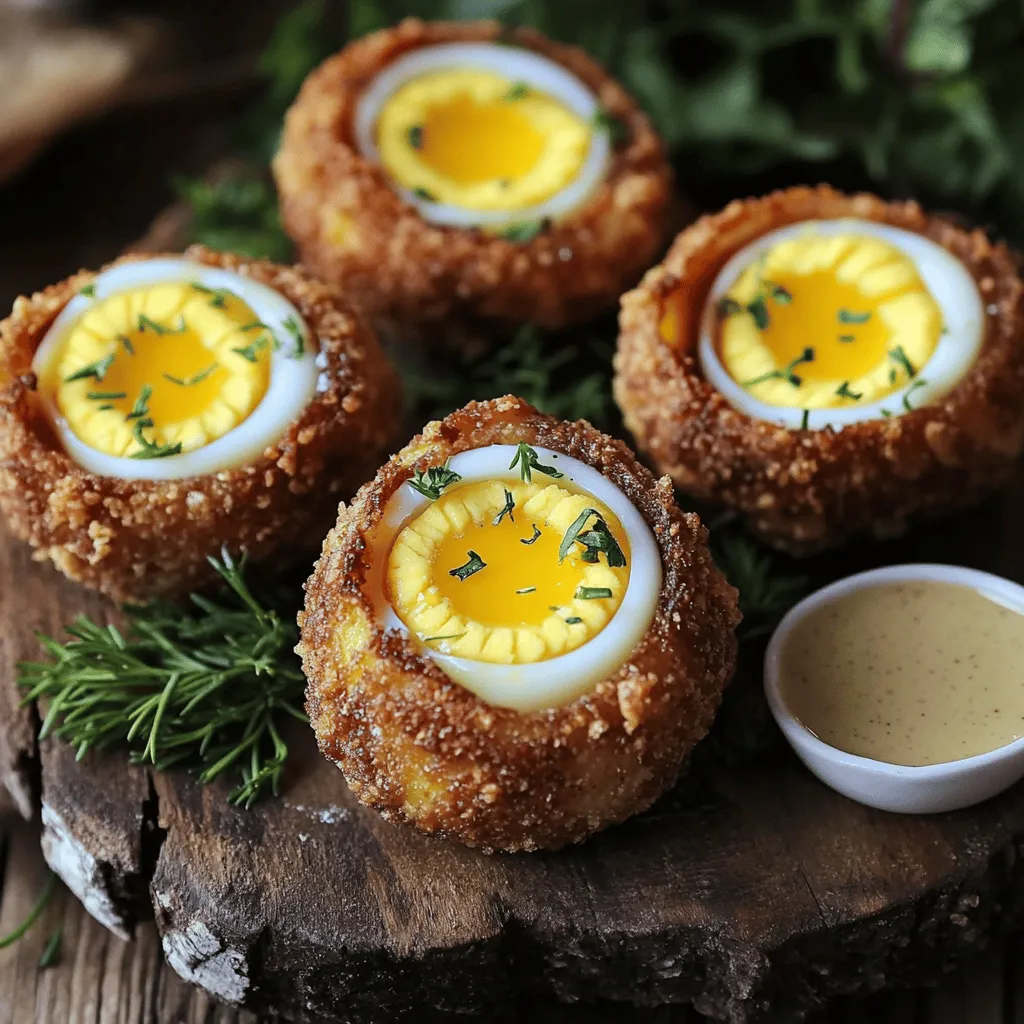 Scotch Eggs sind ein köstlicher Snack, der aus hartgekochten Eiern und Wurst besteht. Diese Leckerei kommt ursprünglich aus Großbritannien. Man sagt, sie stammen aus Schottland und wurden als nahrhafte Speise für Reisende entwickelt. Die Kombination aus Ei und Wurst ist einfach genial. Es bietet eine Mischung aus Texturen und Geschmäckern, die viele Menschen lieben.