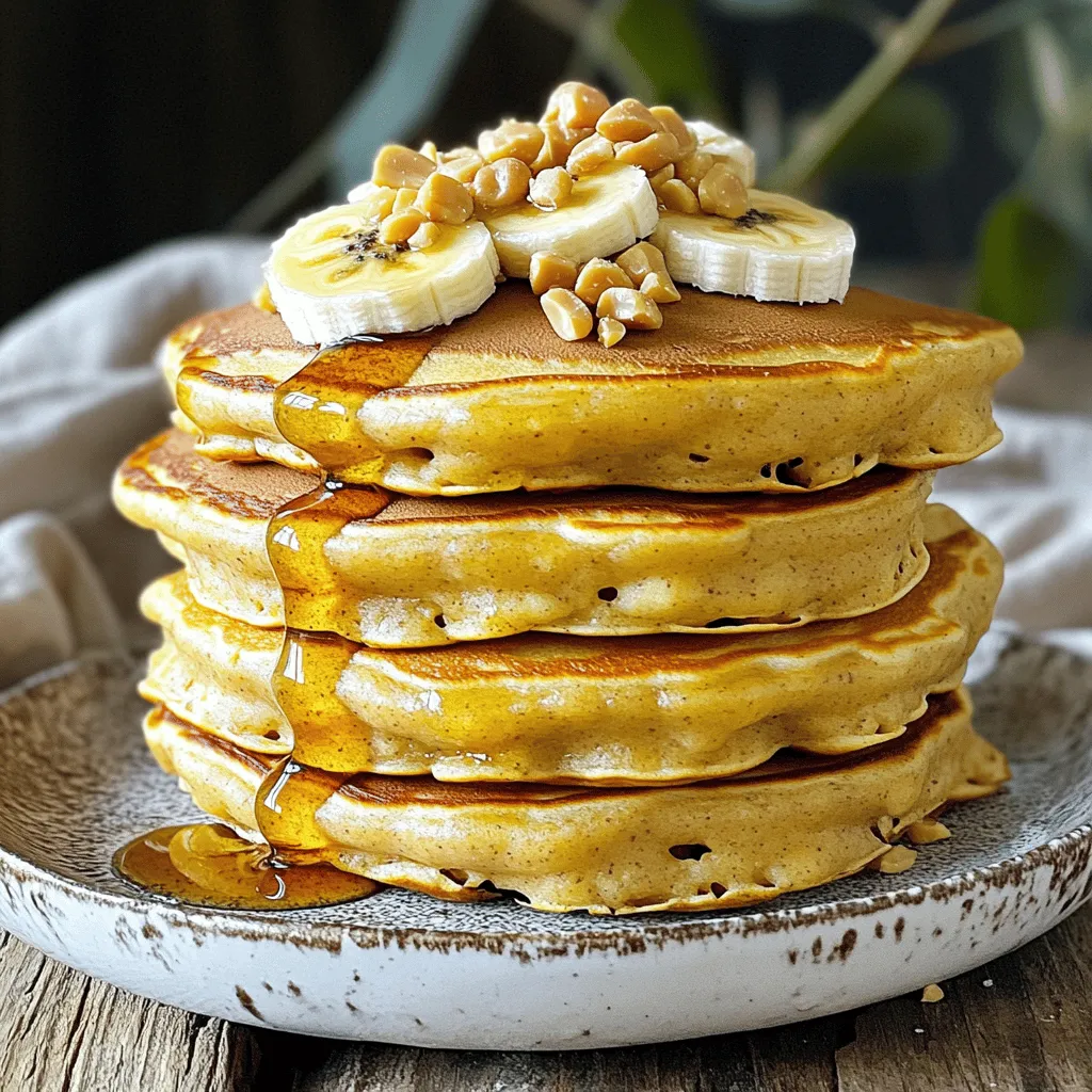 Peanut Butter Banana Pancakes Gesunde Frühstücksidee