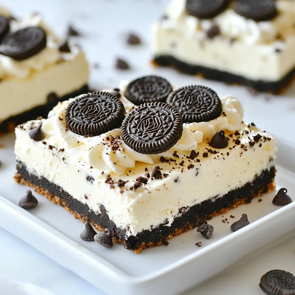 No Bake Oreo Cheesecake Bars Einfaches Rezept