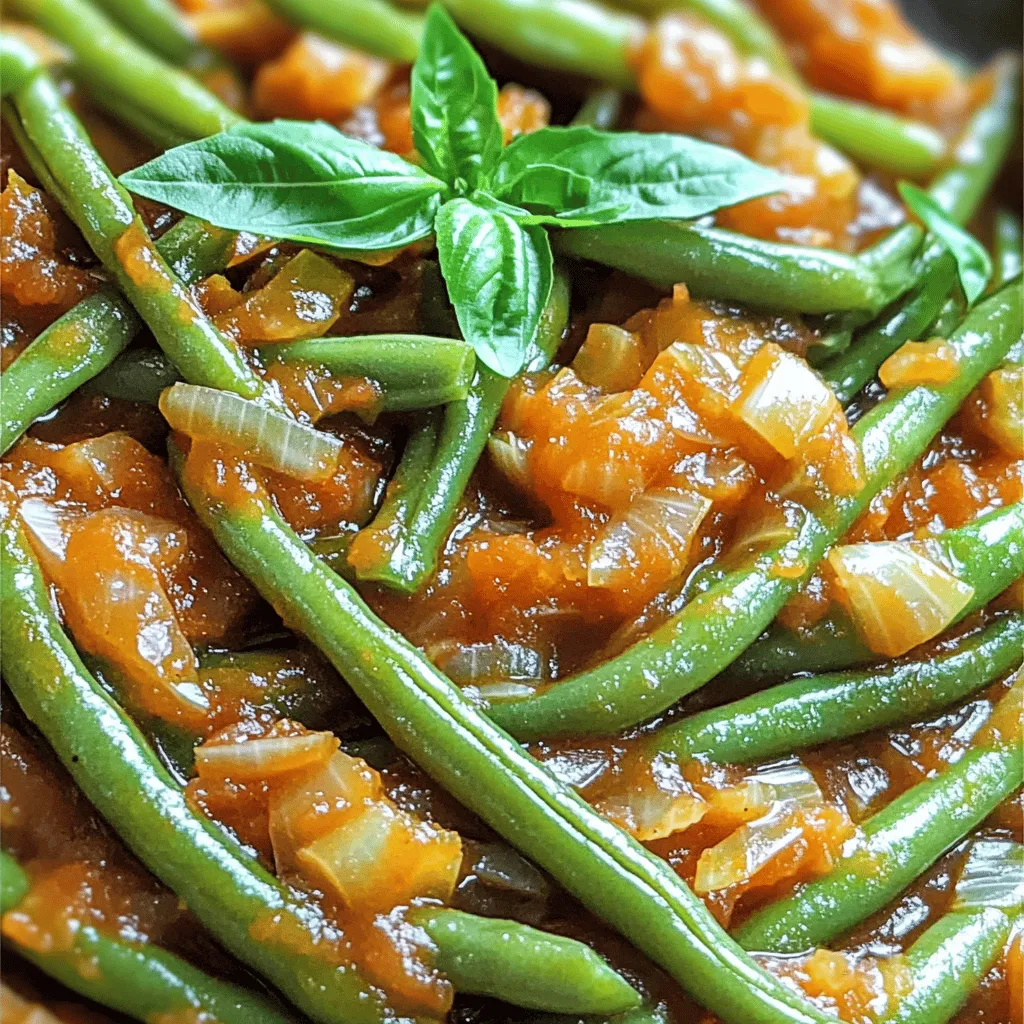 Grüne Bohnen in Tomatensauce einfache und leckere Zubereitung