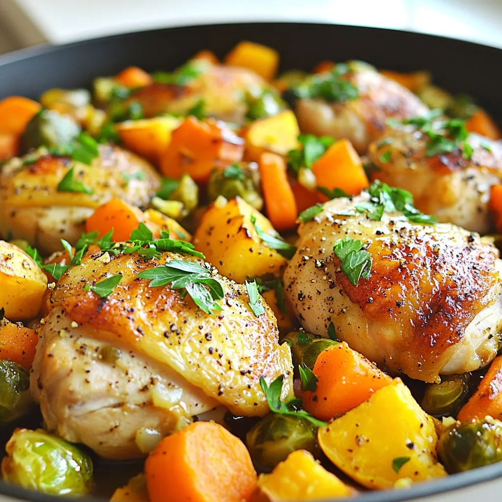 Autumn Harvest Chicken Skillet Herzhaftes Herbstgericht