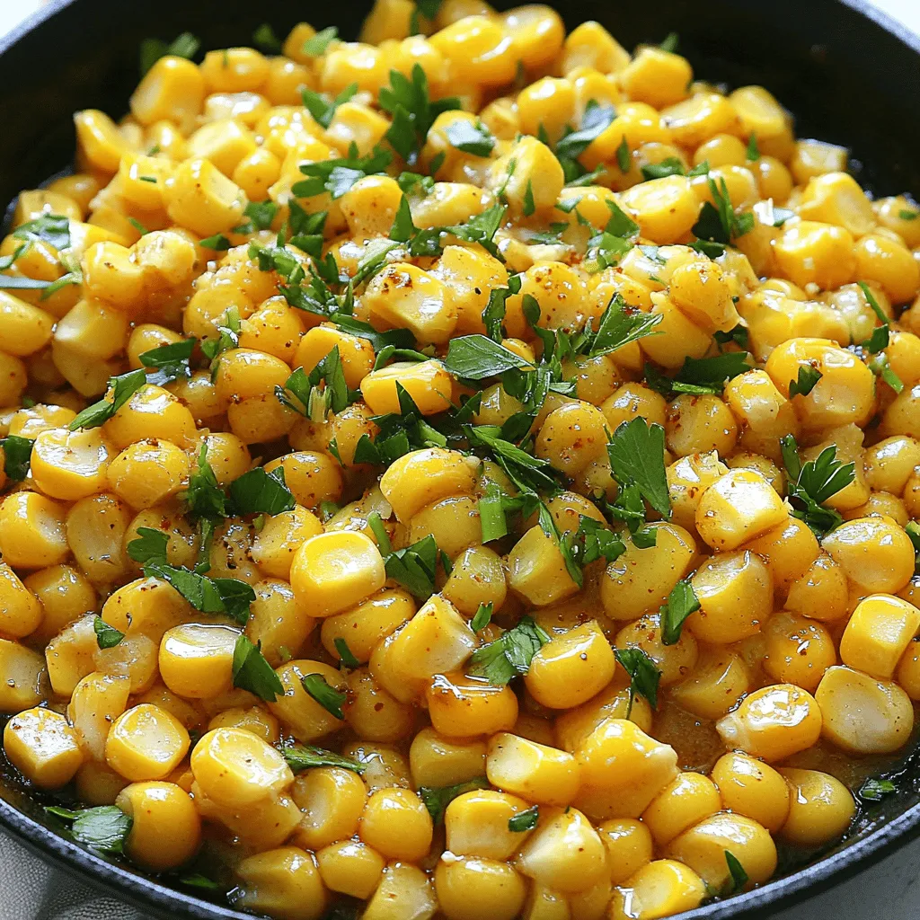 - 4 Tassen frischer oder gefrorener Mais - 2 Esslöffel Butter - 2 Esslöffel Honig