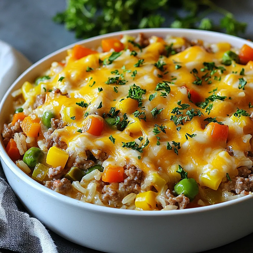 Cheesy Turkey Rice Skillet Einfaches und schnelles Gericht