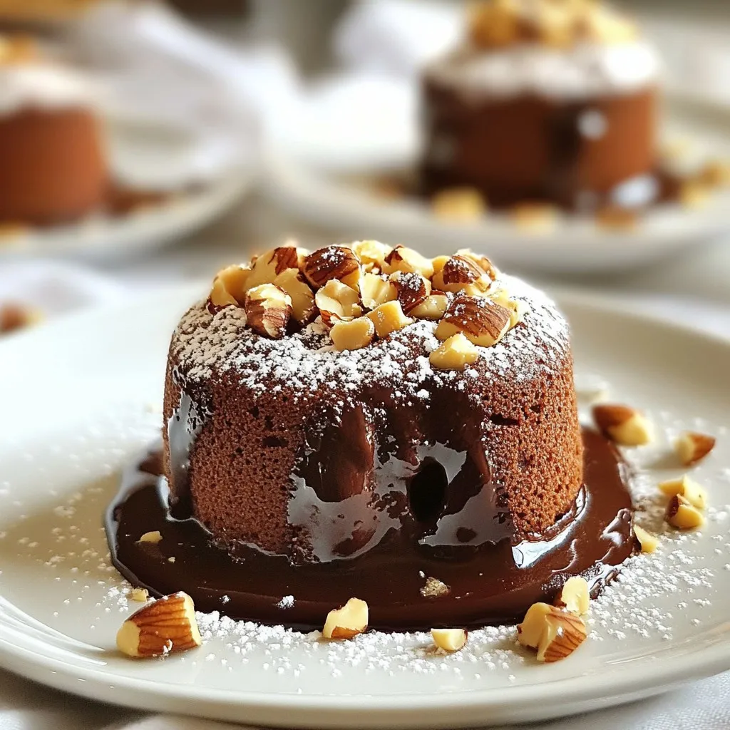 Schokoladen-Haselnuss Lava-Küchlein Einfach und Lecker