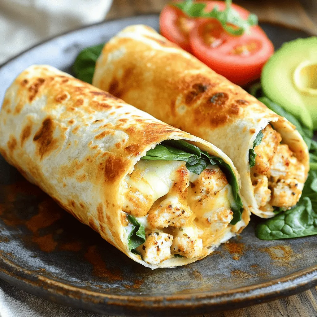Schnelle Käse-Knoblauch-Hühnchen-Wraps Zwölf einfaches Rezept