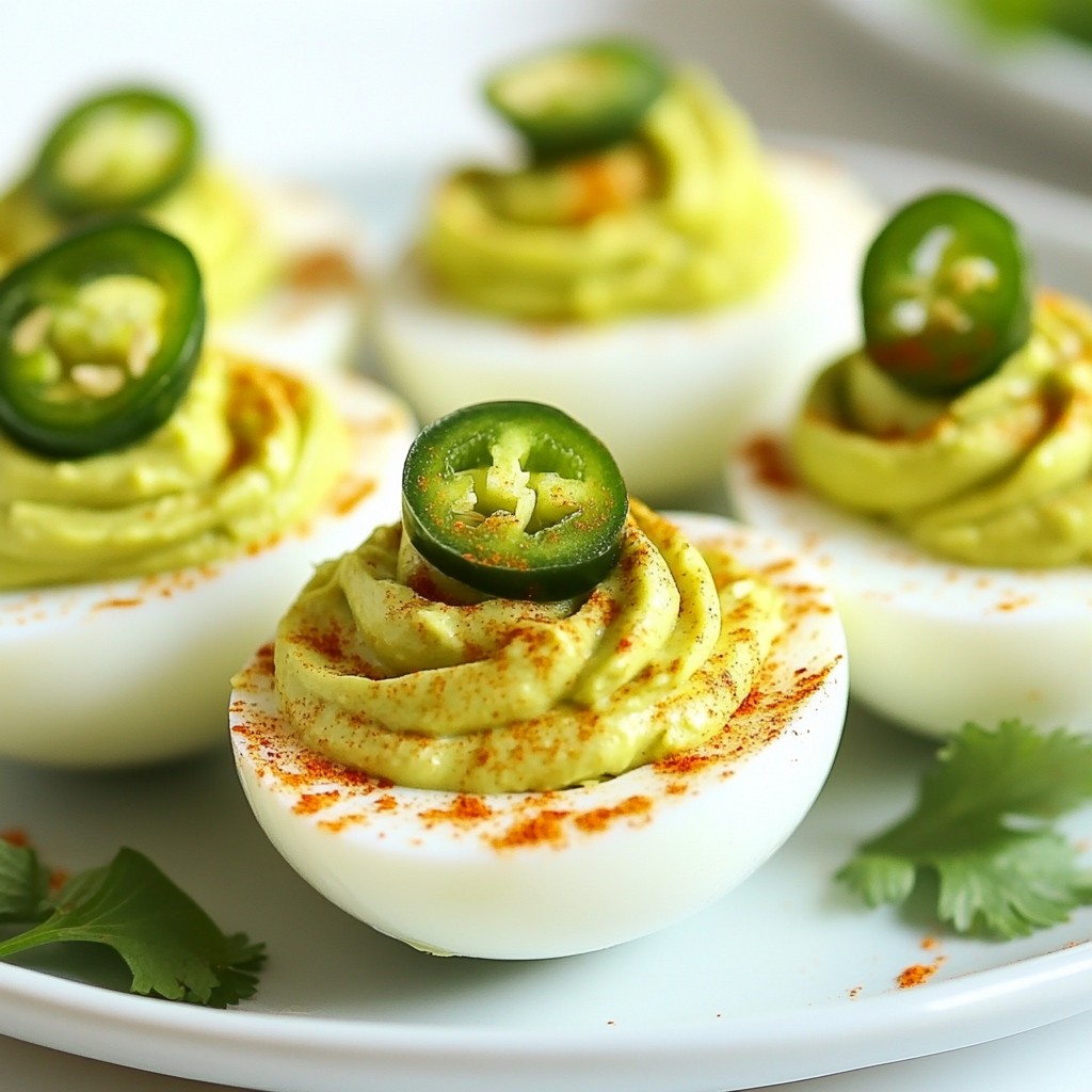 Spicy keto Avocado Deviled Eggs Einfach und Lecker