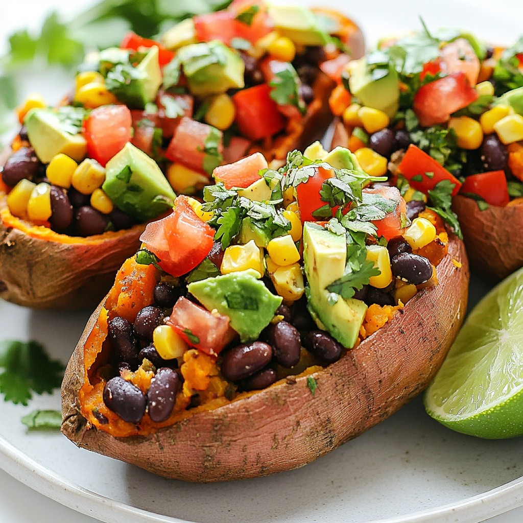 Veggie Packed Taco Stuffed Sweet Potatoes Rezept