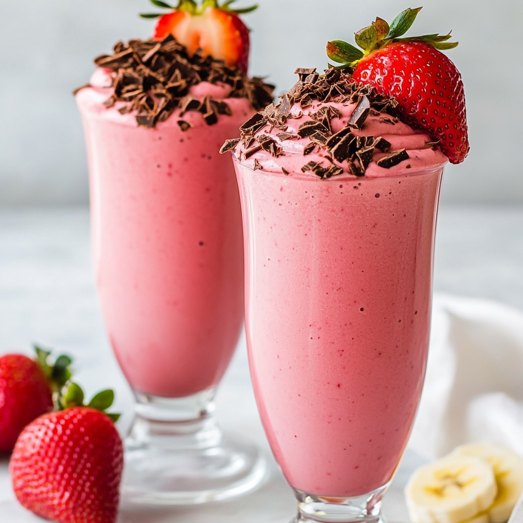 Schokoladenüberzogene Erdbeersmoothie Köstlicher Genuss