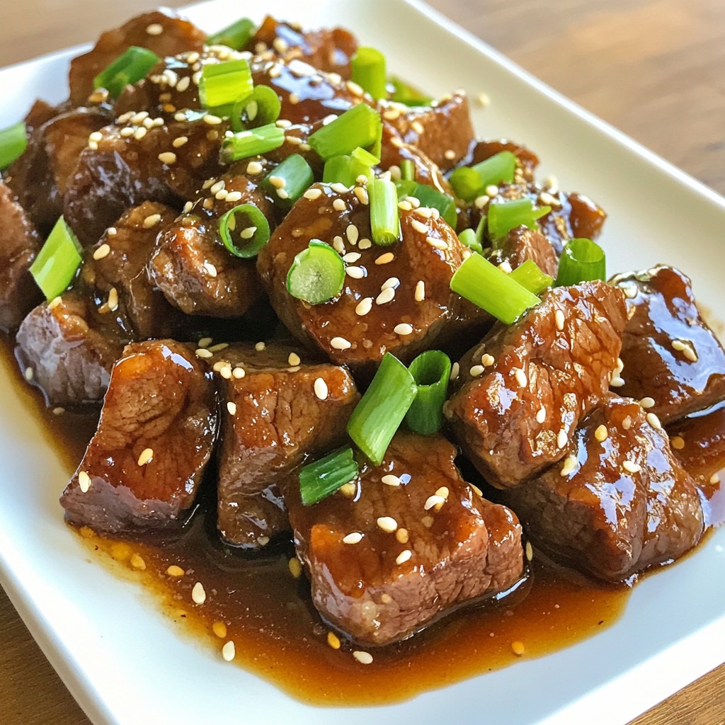 Brauner Zucker Glasiertes Steak Tipps Einfach Zubereiten