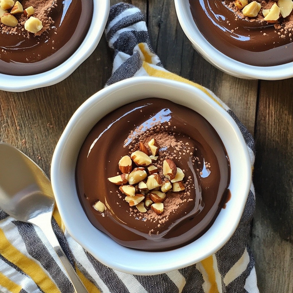Reichhaltiger zuckerfreier Schokoladen-Nuss-Pudding