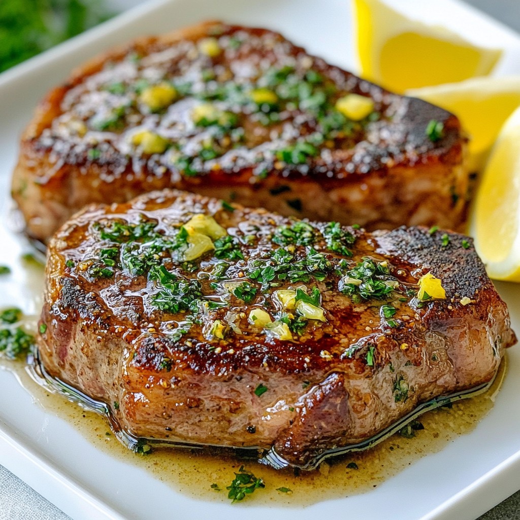 Knoblauch Kräuterbutter Steak Pfanne Einfaches Rezept
