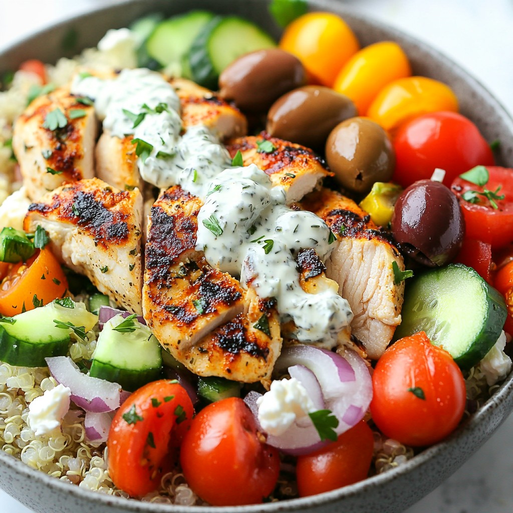 Griechische Chicken Gyro Bowls Einfaches Rezept