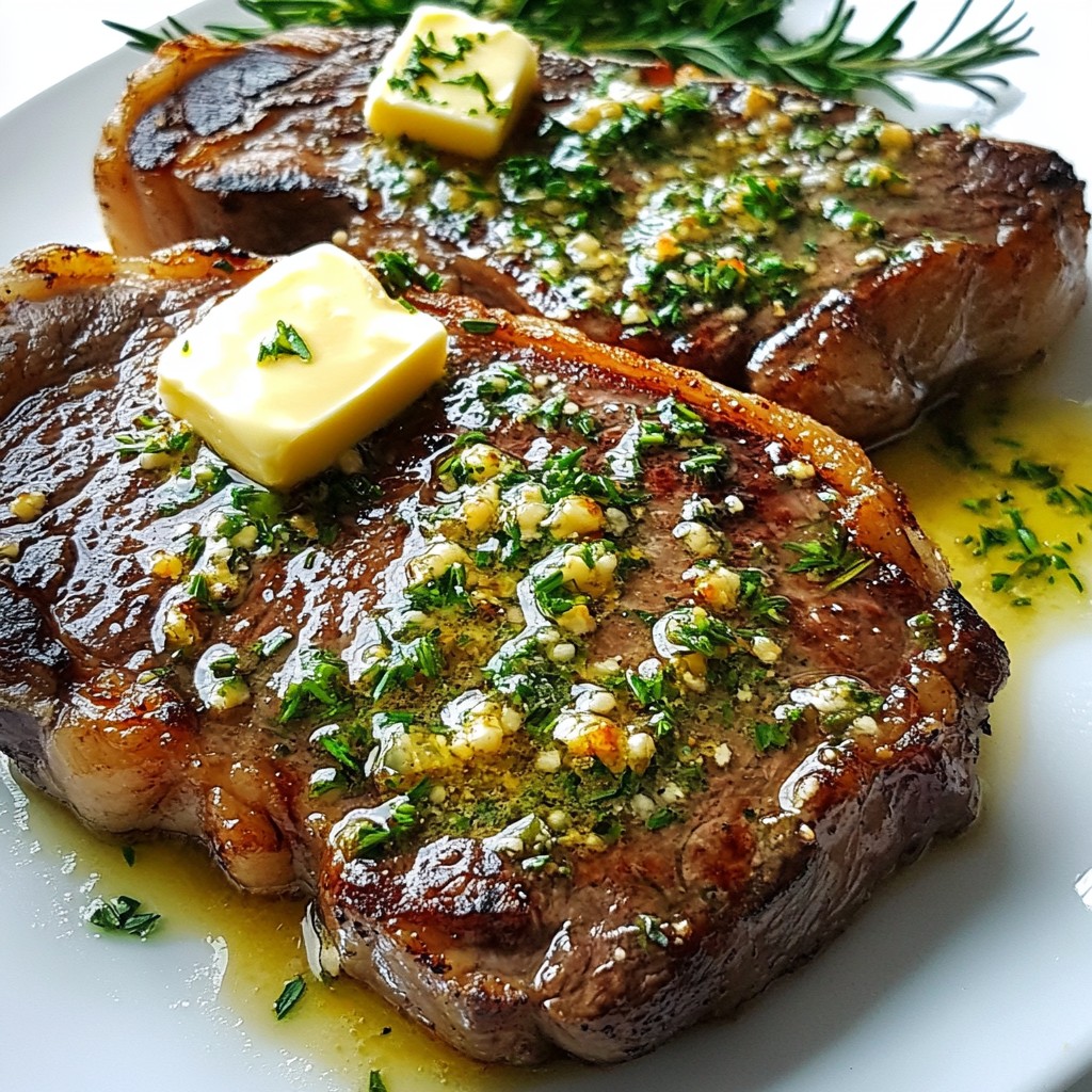 Knoblauchbutter Kräutersteak saftig und lecker zubereiten