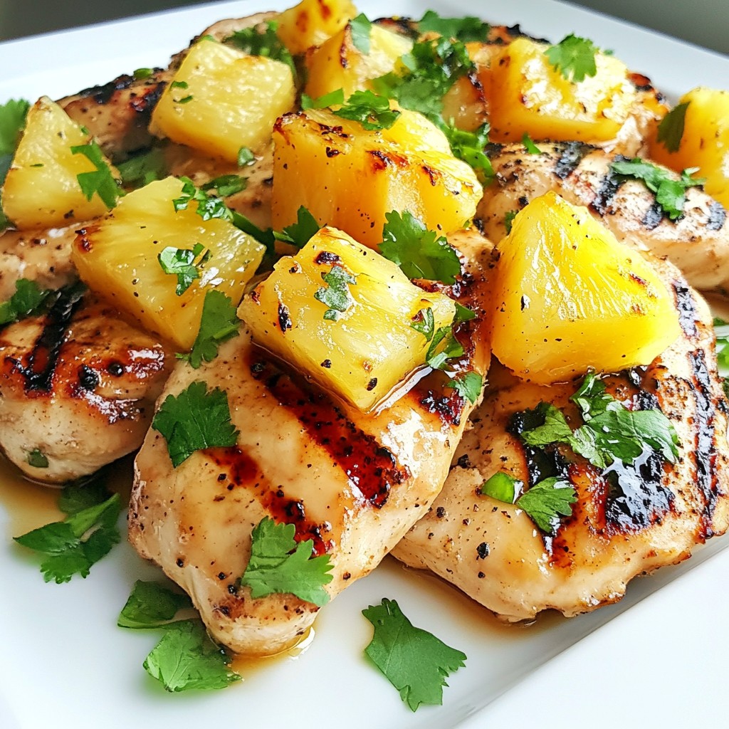 Grilliertes Ananas-Hühnchen Köstliches Sommergericht