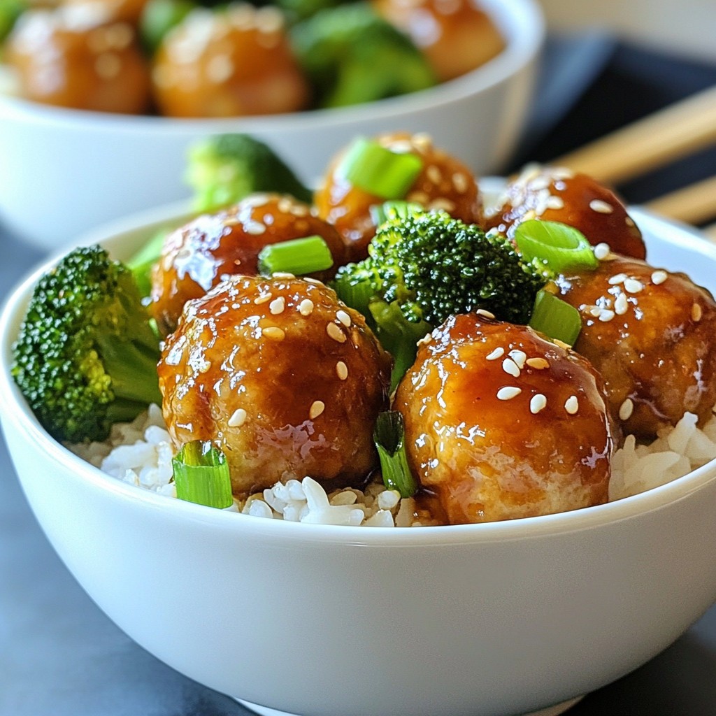 Teriyaki Meatball Bowls Einfache und köstliche Mahlzeit
