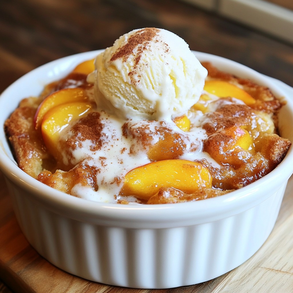 Pfirsich Cobbler Dump Cake Einfaches Rezept für Genuss