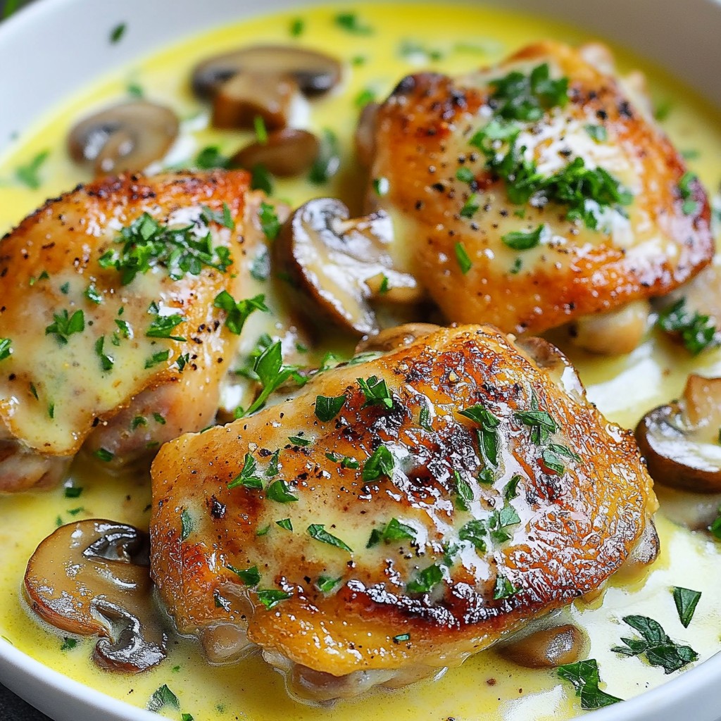 Rich keto Creamy Mushroom Chicken Einfache Köstlichkeit