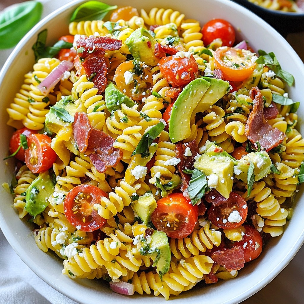 BLT Avocado Pasta Salad Frisch und Lecker Zubereiten