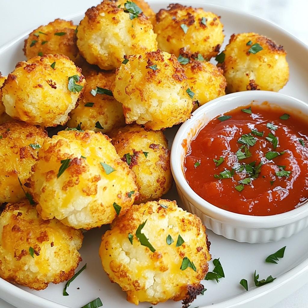 Cheesy Keto Blumenkohl Bissen Knusprig und Lecker