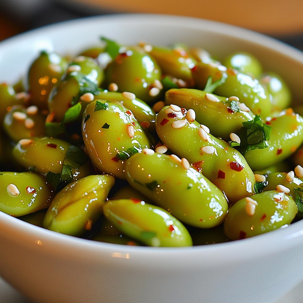 Spicy Garlic Edamame Pikante und einfache Beilage
