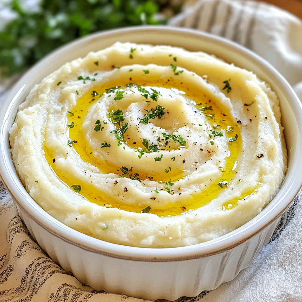 Cremiges Knoblauch-Blumenkohlpüree Einfaches Rezept