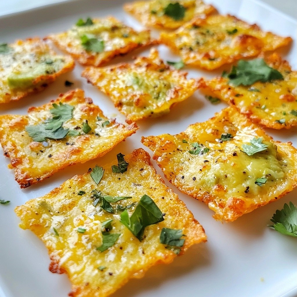 Crispy Keto Avocado Cheese Crisps einfache Snack-Idee