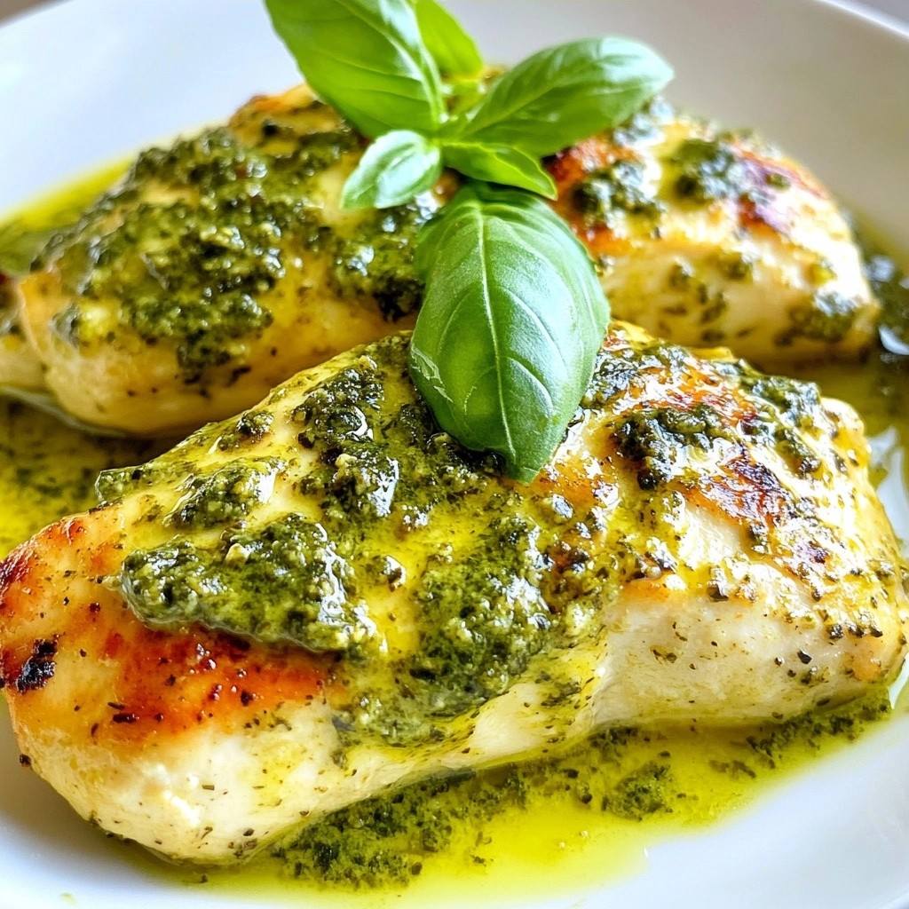 Creamy Keto Basil Pesto Chicken Schnell und Einfach