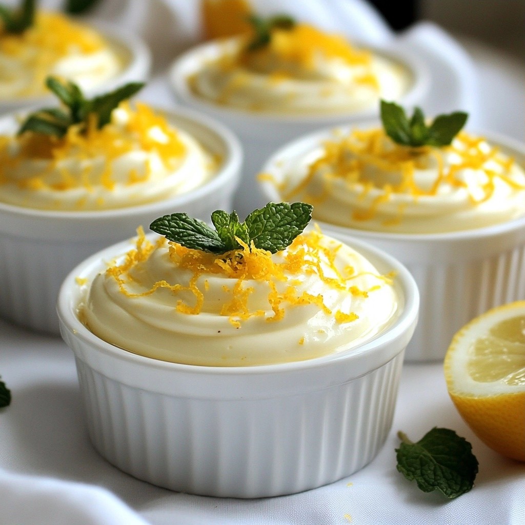 Silky Sugar-Free Lemon Mousse Cups Frisch und Lecker