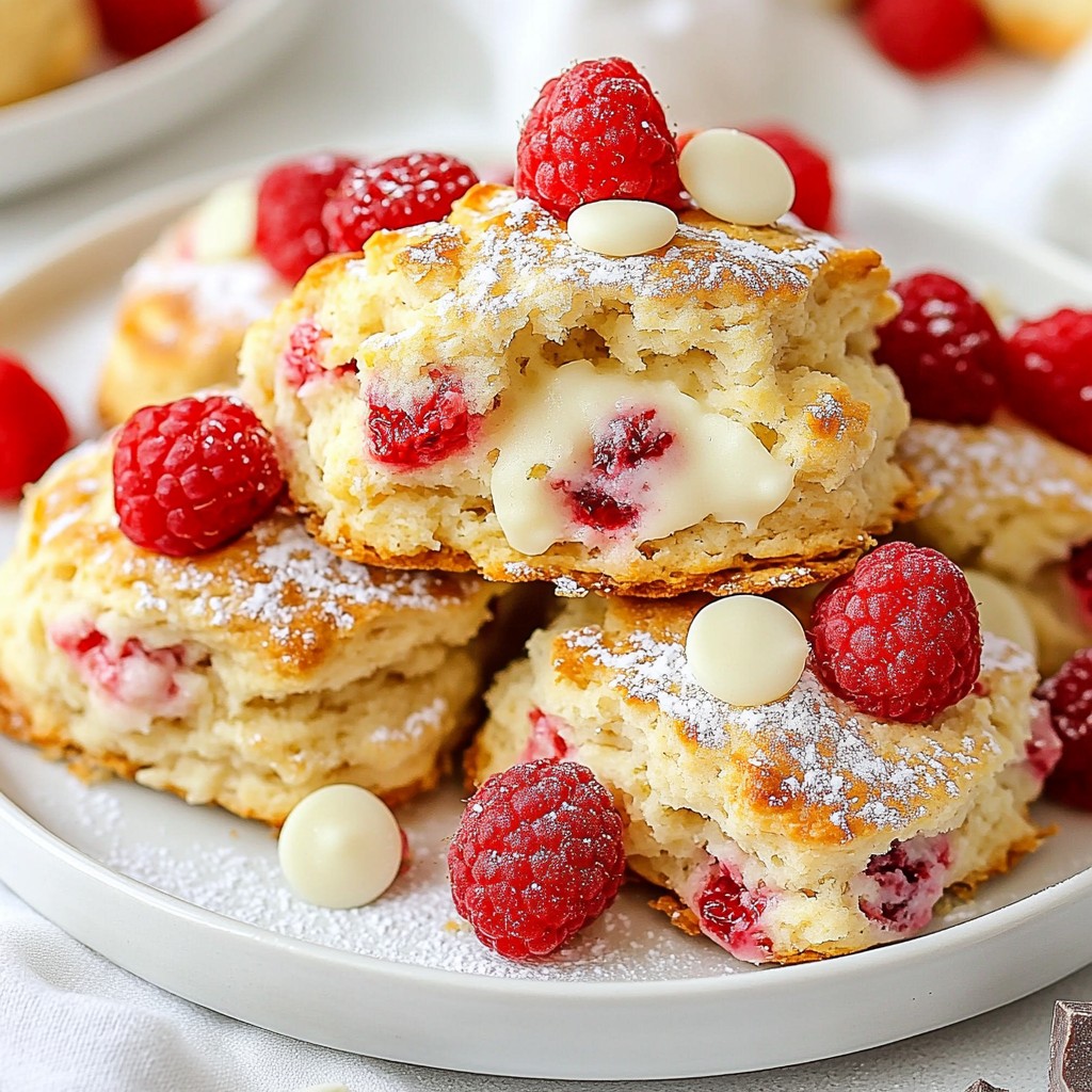Raspberry White Chocolate Scones Köstliches Rezept