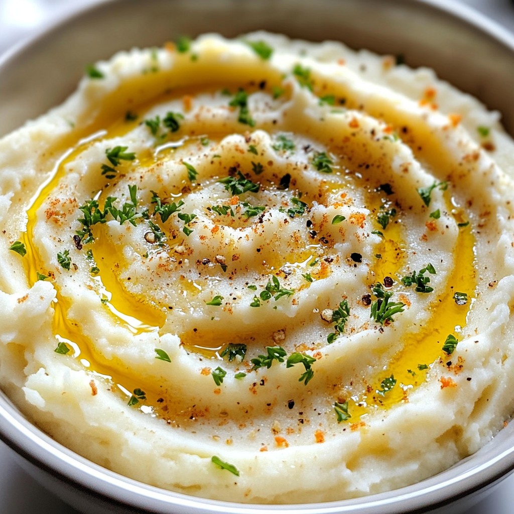 Cremiges Knoblauch Blumenkohlpüree Einfaches Rezept