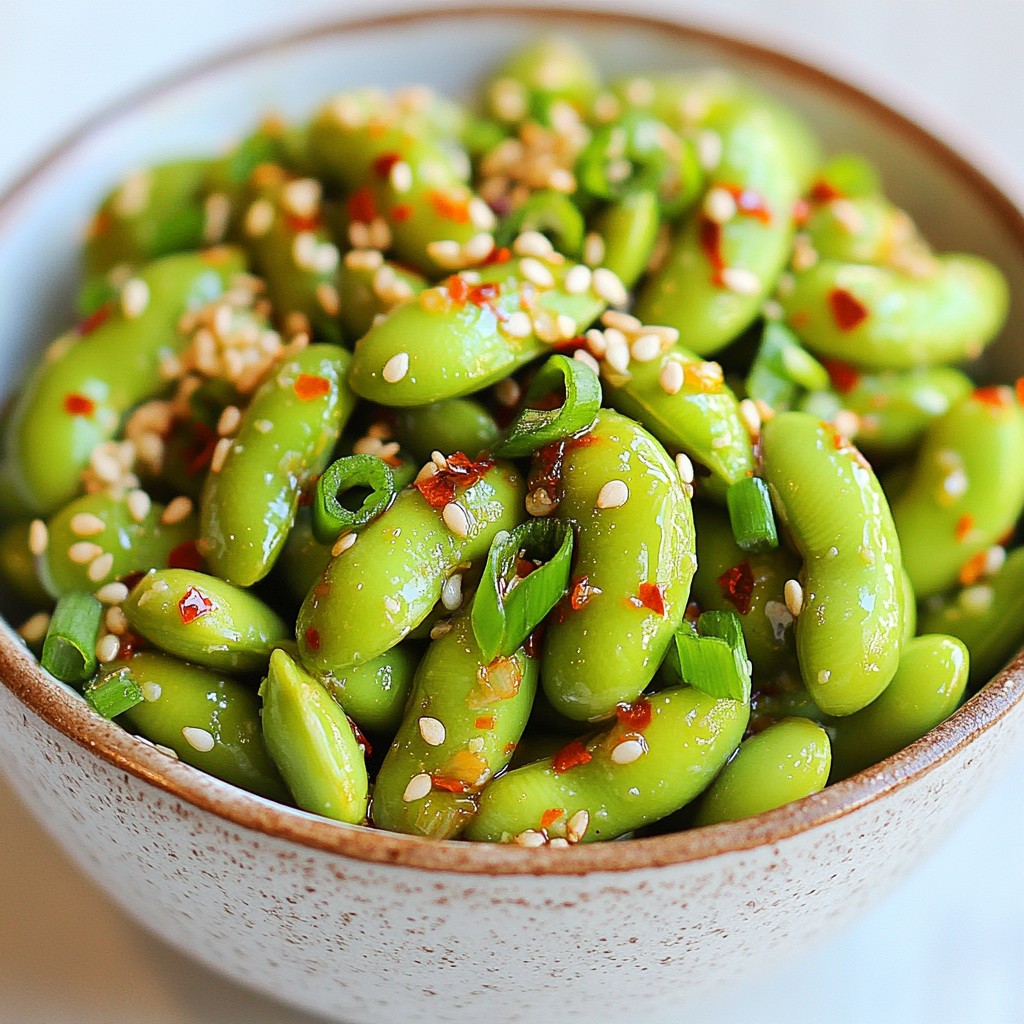 Spicy Garlic Edamame Schnelle und scharfe Beilage