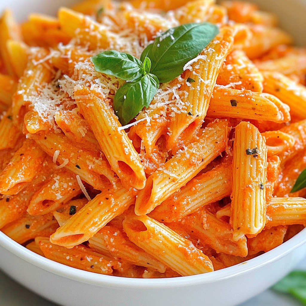 Cremige geröstete Paprika Pasta einfach und lecker