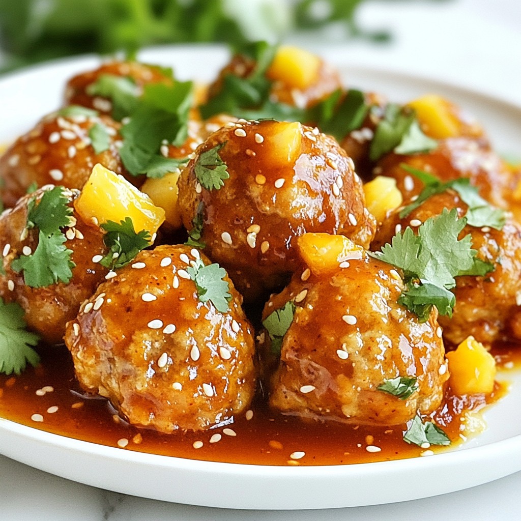 Sweet Chili Pineapple Meatballs Köstliche Rezeptidee