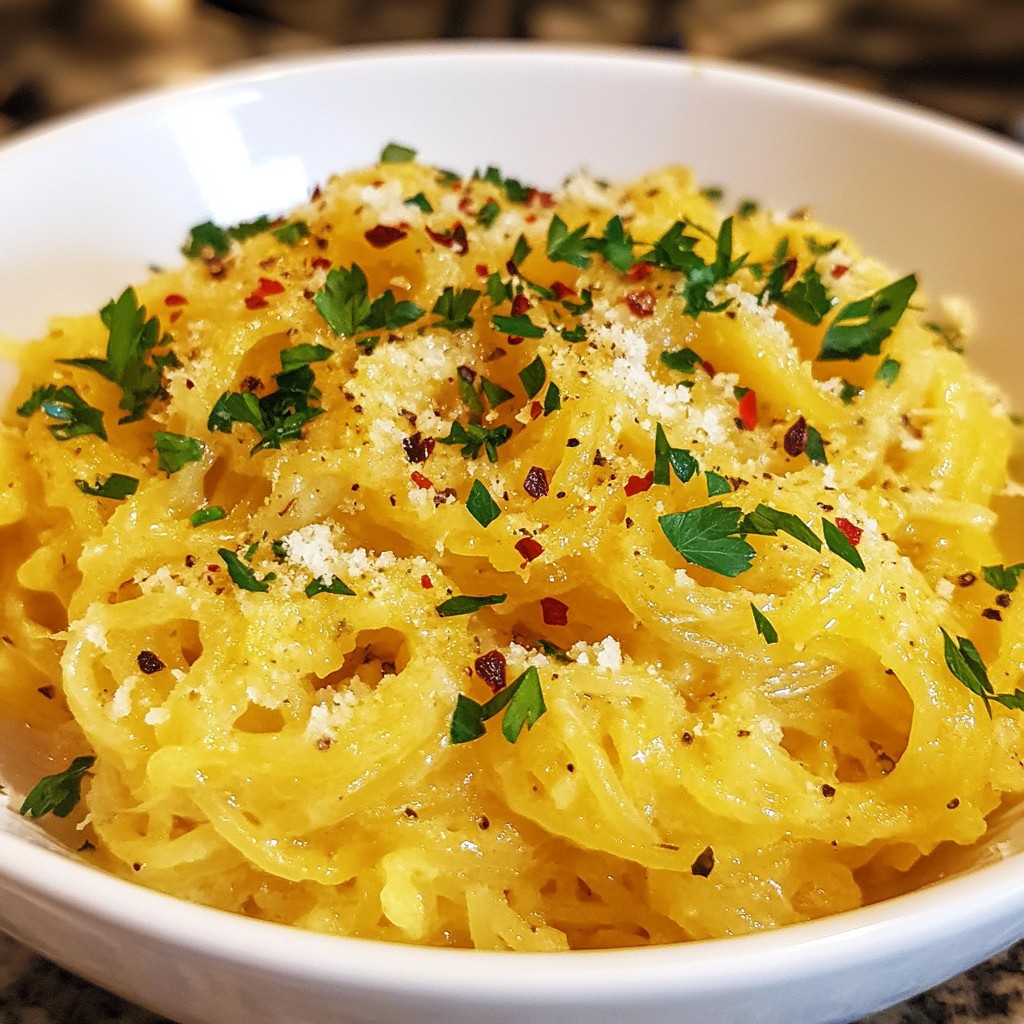 Spaghetti Squash Alfredo Einfache und leckere Mahlzeit