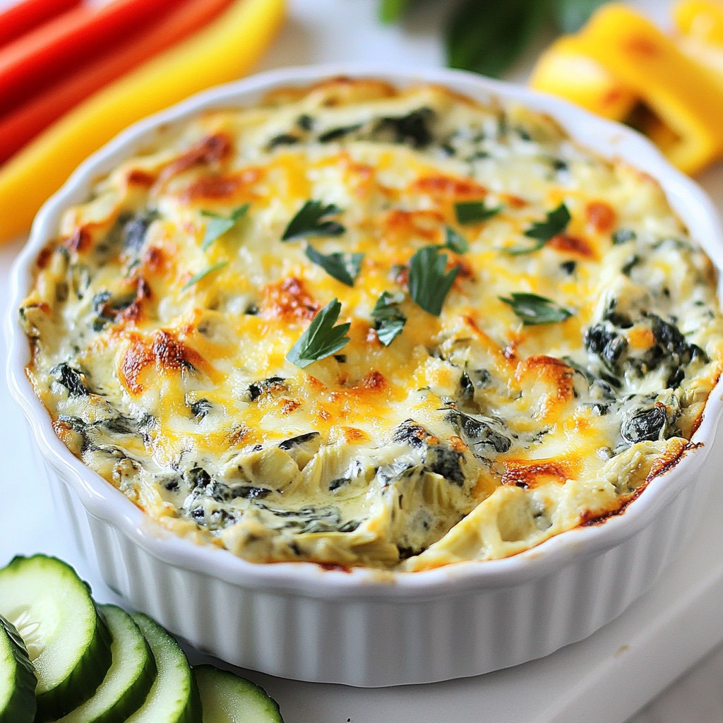 Käse Keto Spinat und Artischocken Dip Einfach Lecker