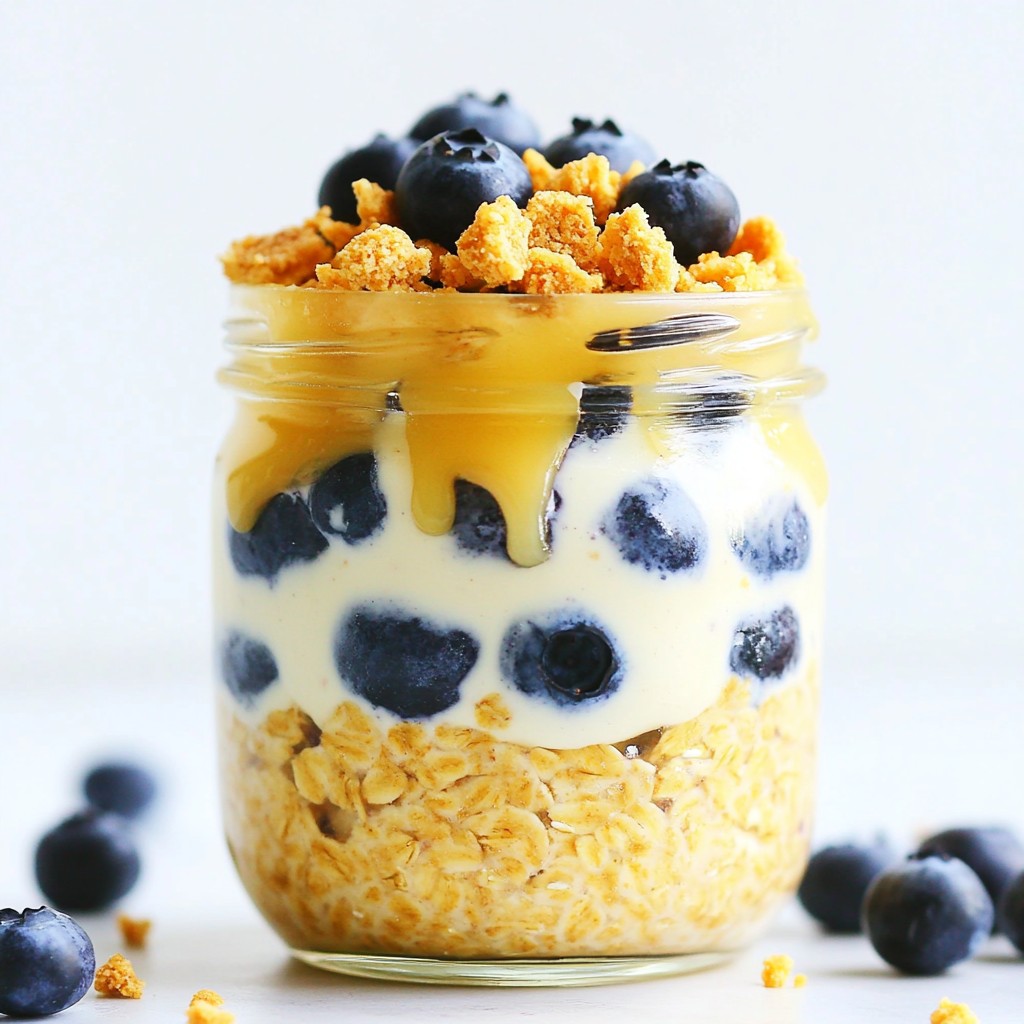 Blueberry Cheesecake Overnight Oats Einfach und Lecker