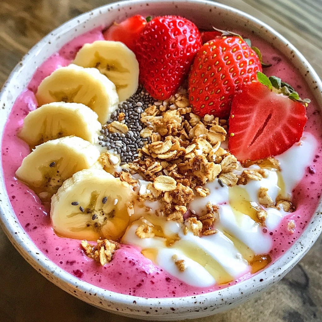 Erdbeer-Bananen-Smoothie-Schüssel Frisch und Lecker