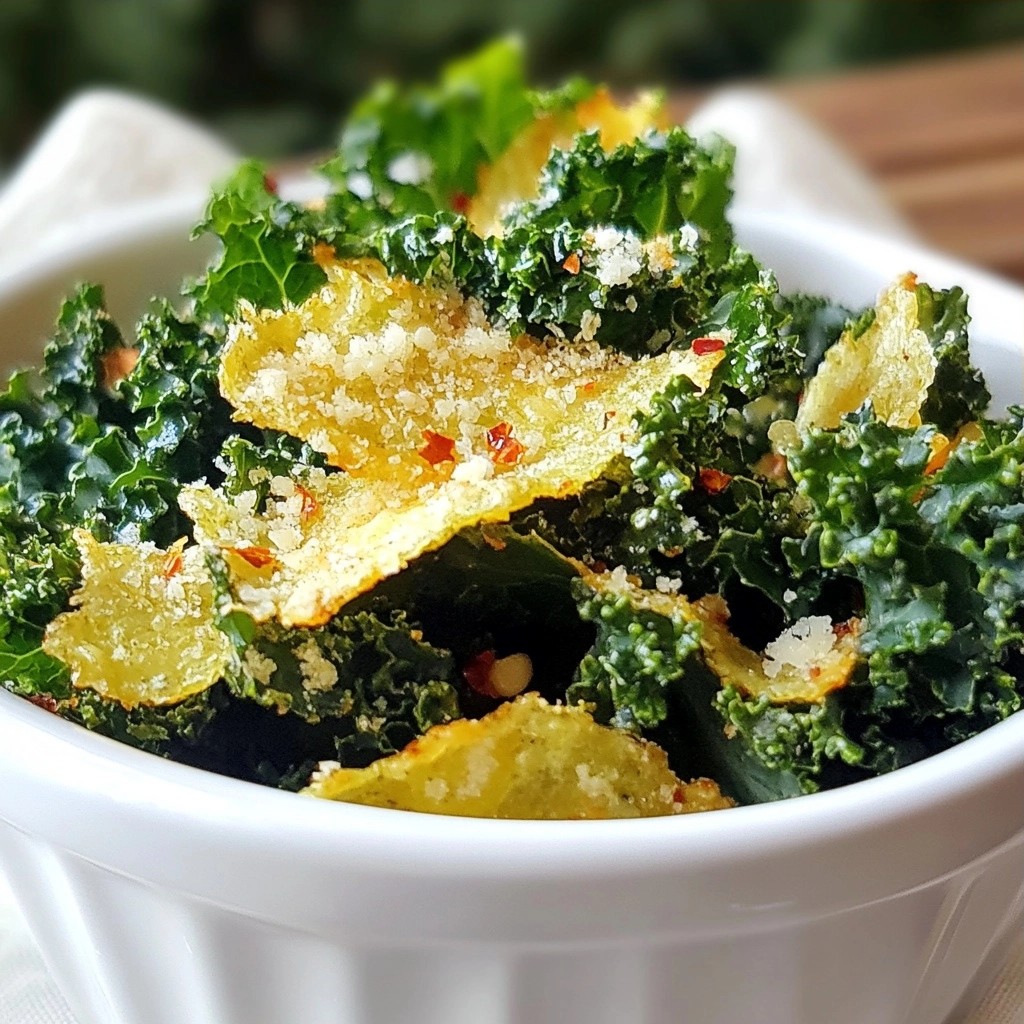 Crunchy Low-Carb Garlic Parmesan Kale Chips Rezept