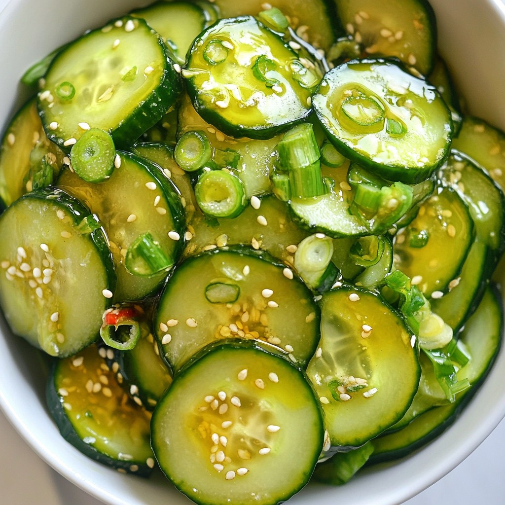 Sesame Ginger Cucumber Salad Frisch und Einfach Zubereiten