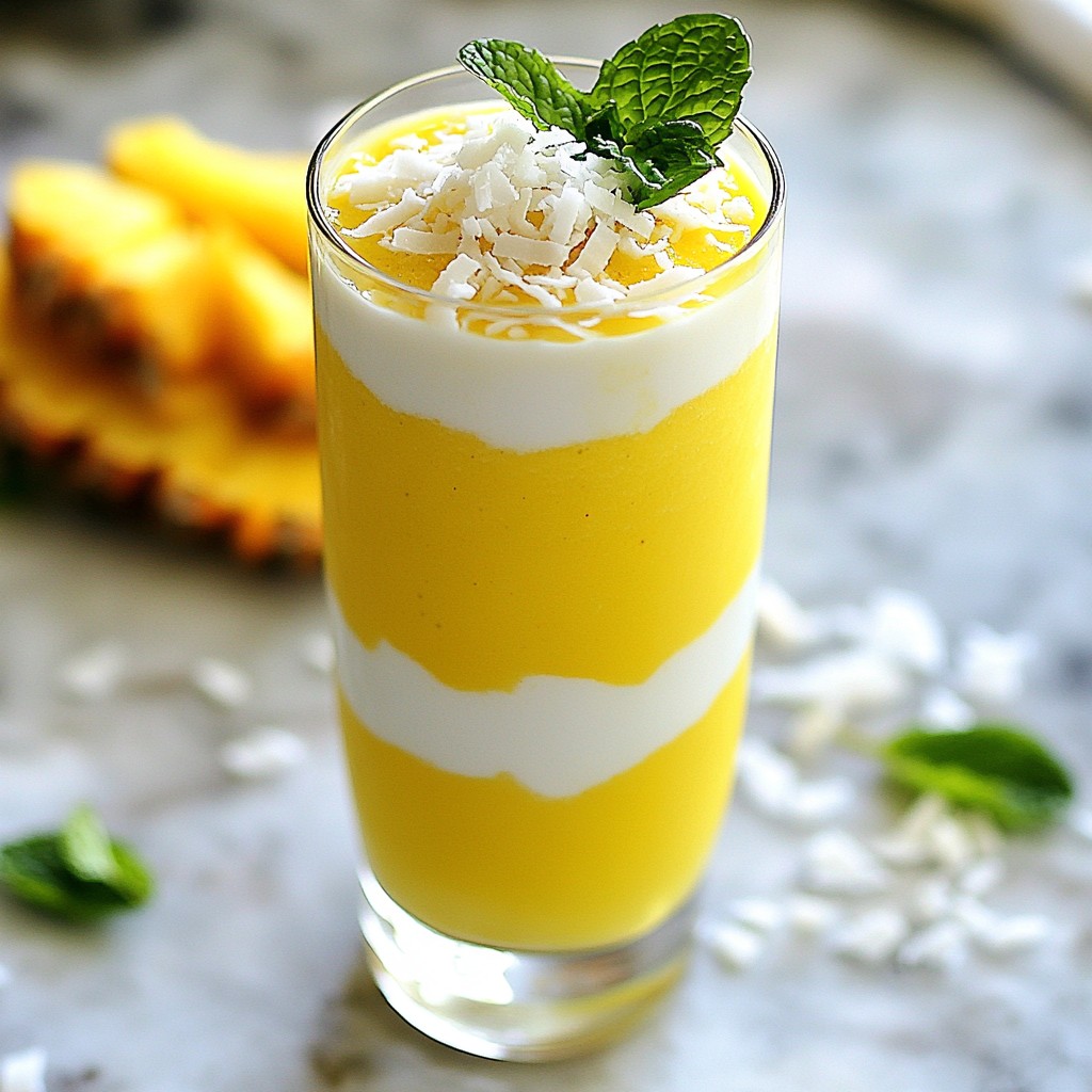 Pineapple Coconut Smoothie Einfaches und Gesundes Rezept