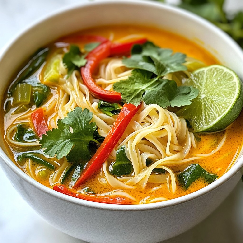 Thai Red Curry Noodle Soup Köstlich und Einfach Zubereiten