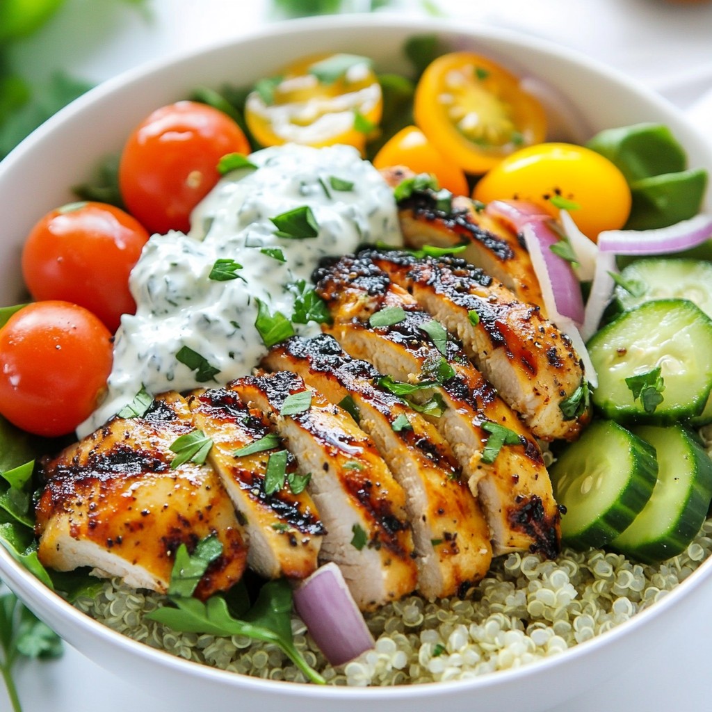 Griechische Hähnchen Gyro Bowls Schmackhafte Mahlzeit