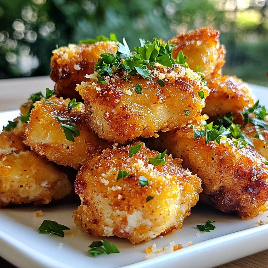 Crispy Keto Garlic Parmesan Chicken Bites Rezept