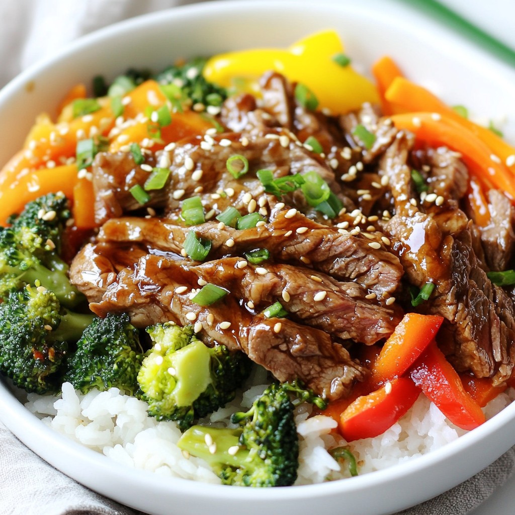 Teriyaki Steak Rice Bowls Köstlich und Einfach Zubereiten