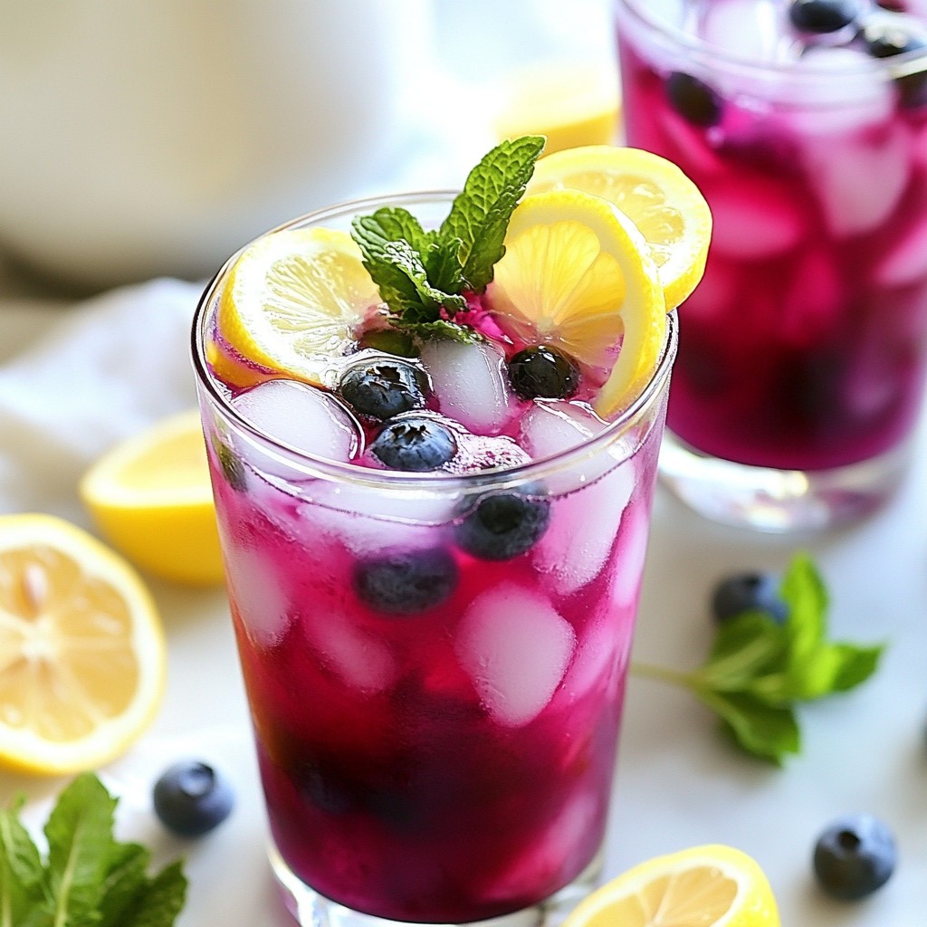 Blaubeer-Minz-Limonade Erfrischend und Belebend