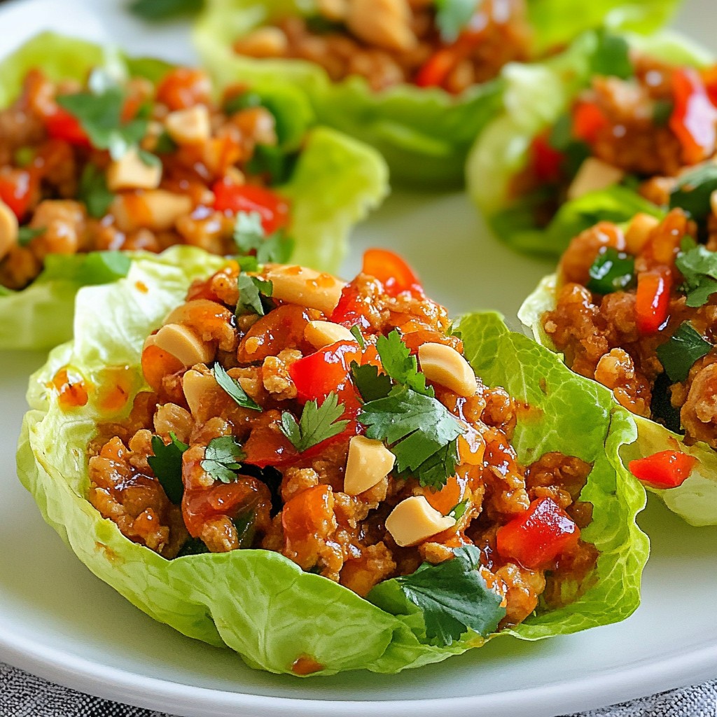 Sweet Chili Chicken Lettuce Cups Einfaches Rezept