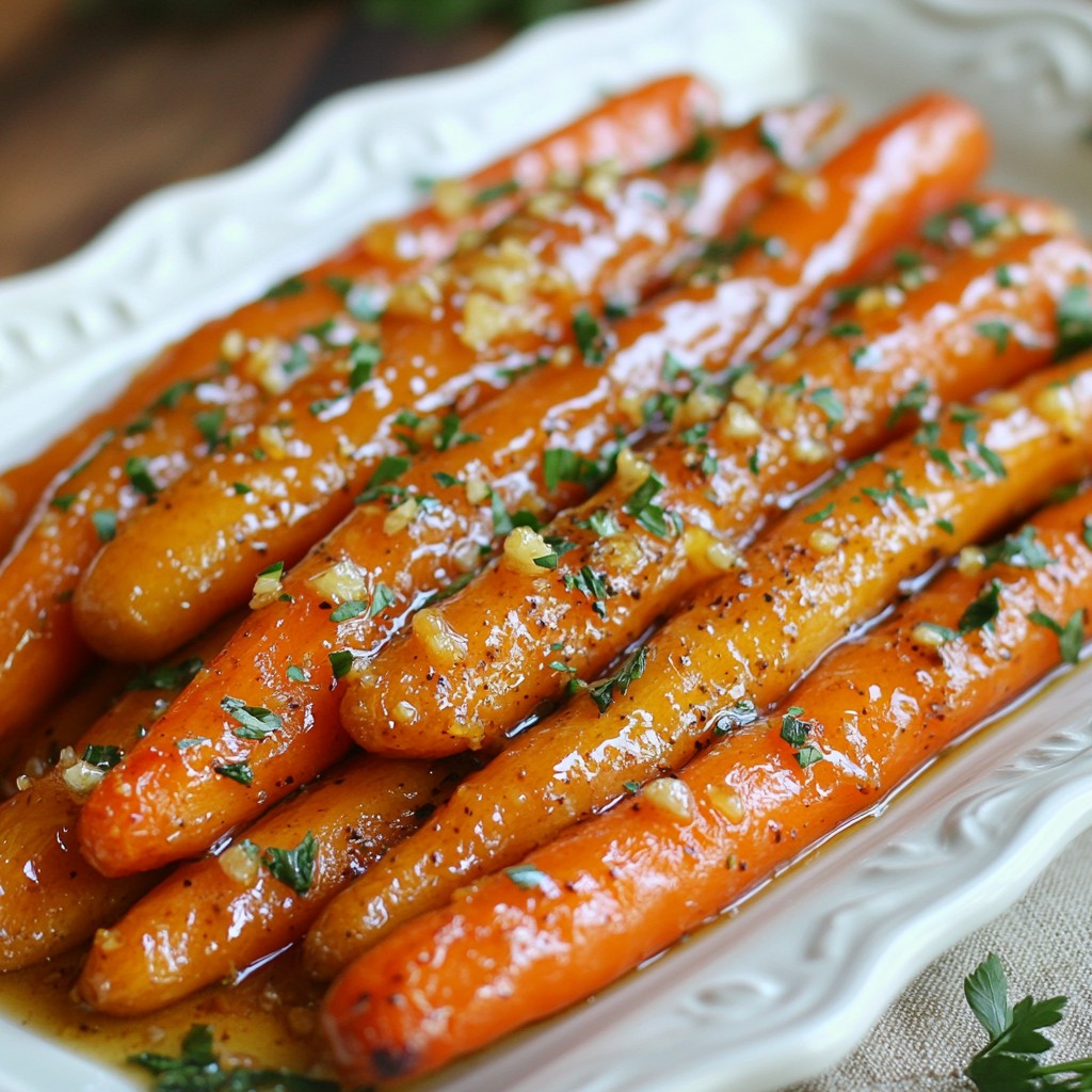 Honig Knoblauch Glasierte Karotten gesunde Beilage